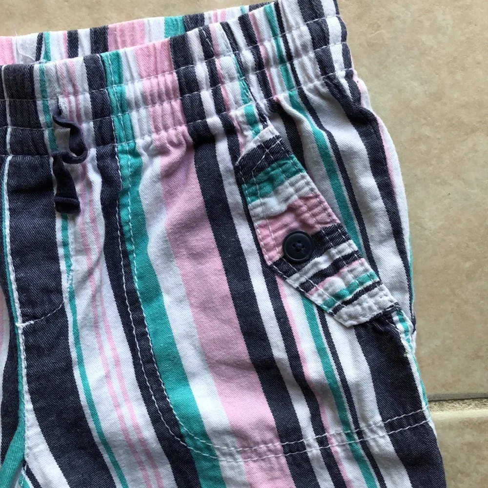 Wonder Nation Girls Multi Stripe Shorts - Picture 2 of 6